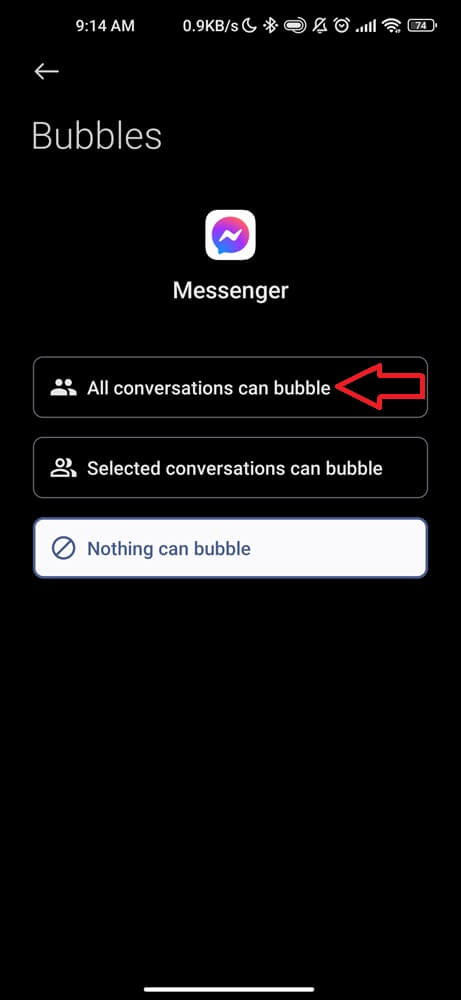 All conversations can bubble