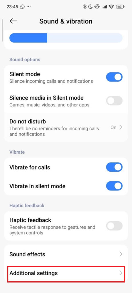 Additional settings step 2 Additional settings step 2