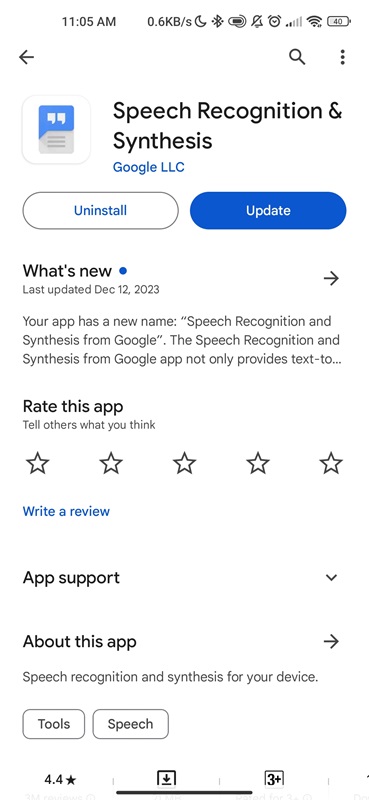 Update Google Speech Recognition and Synthesis