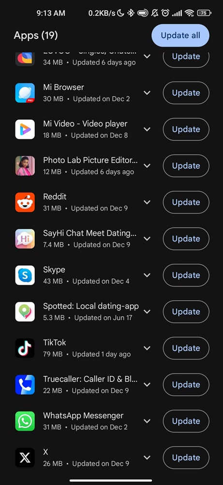 Update Messenger app