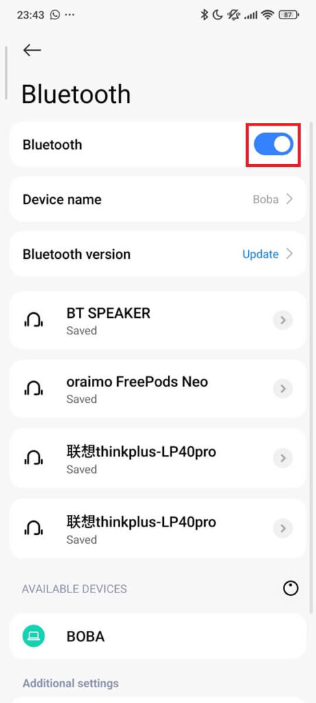 Turn off bluetooth ( step 3) Turn off bluetooth ( step 3)