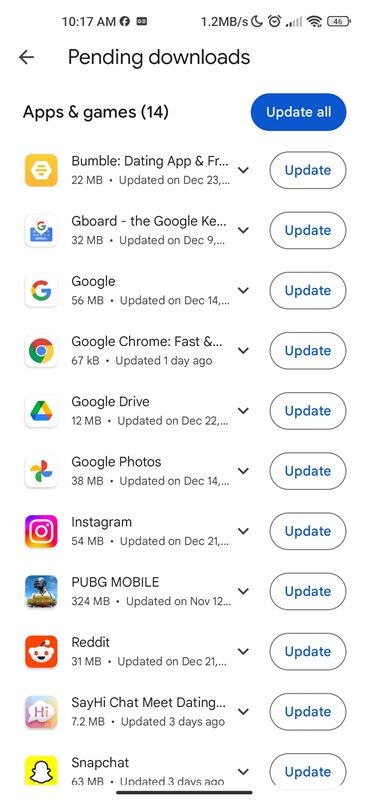 Update google services