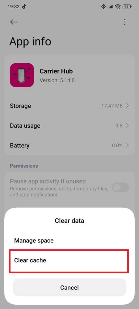 Clear Cache and Data of Carrier Hub app (3) Clear Cache and Data of Carrier Hub app (3)