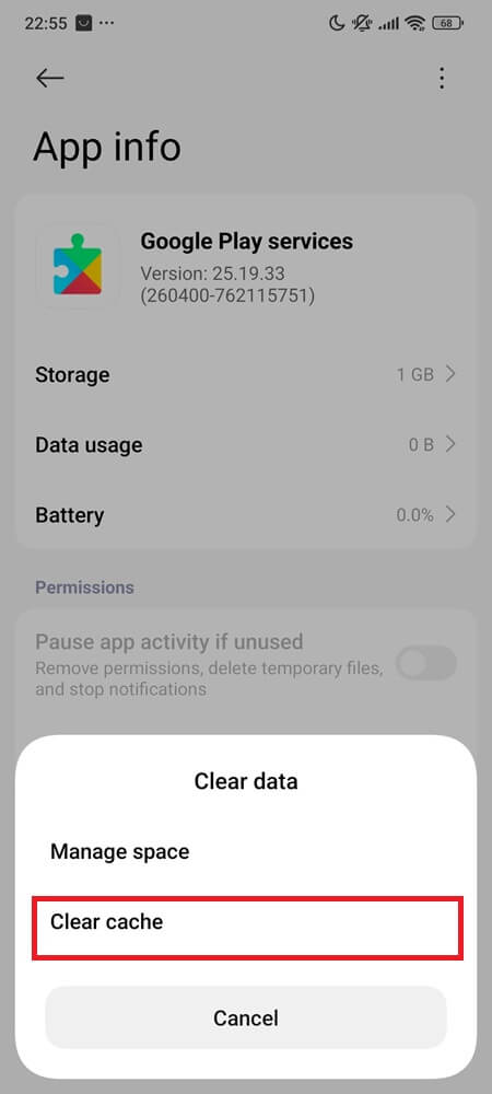 Clear Google Play Services Cache (1) Clear Google Play Services Cache (3)