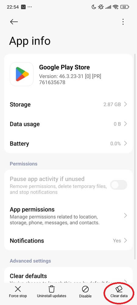 Clear Google Play Store cache and data (2) Clear Google Play Store cache and data (2)