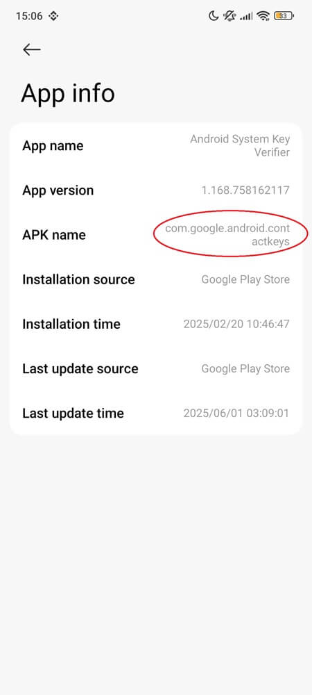 com.google.android.contactkeys app info on Android com.google.android.contactkeys app info on Android