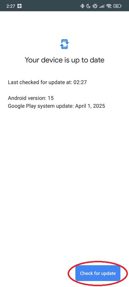 Check for update step 3 Check for update step 3