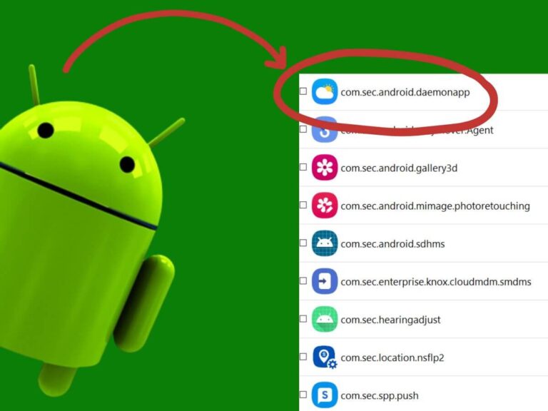 com.sec.android.daemonapp highlighted in a Samsung system app list